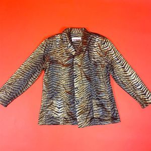 Vintage 1980's Tiger Print Light Jacket